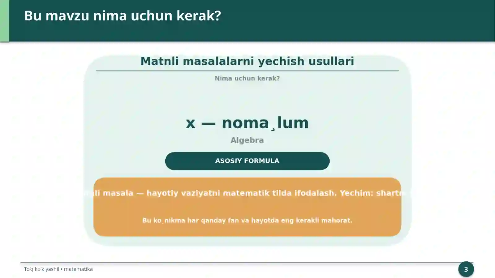 Matnli masalalarni yechish usullari 3