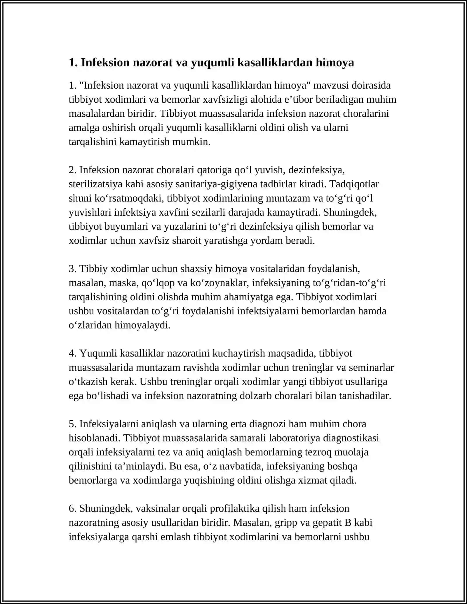 TIBBIY XODIMLAR XAVFSIZLIGI.BEMORLAR XAVFSIZLIGI 3