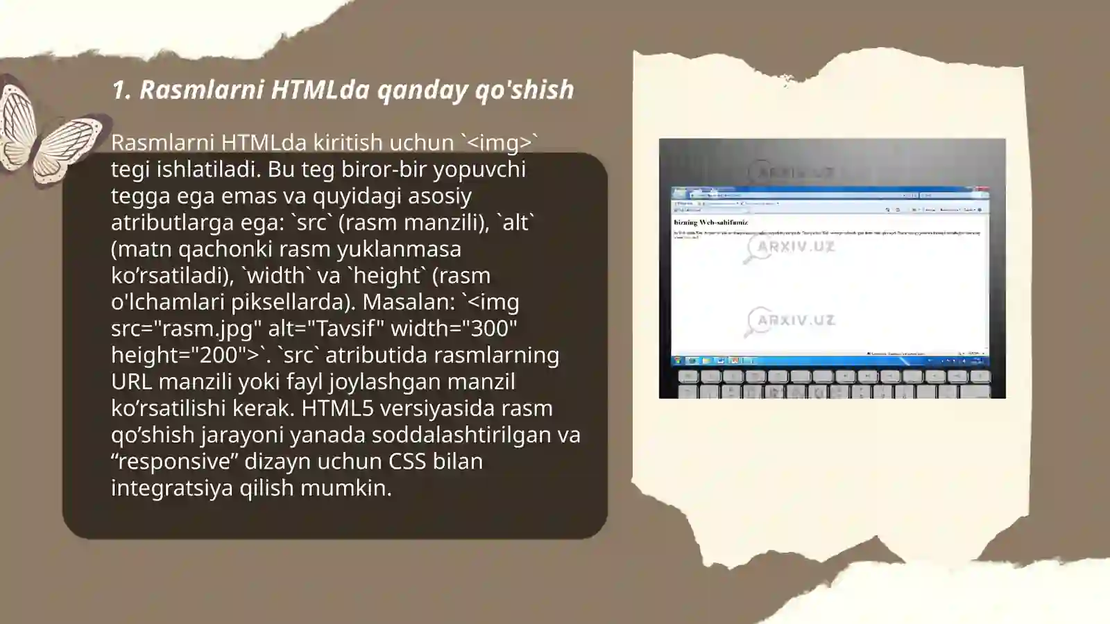 HTML tilida rasmlar hosil qilish teglari 3