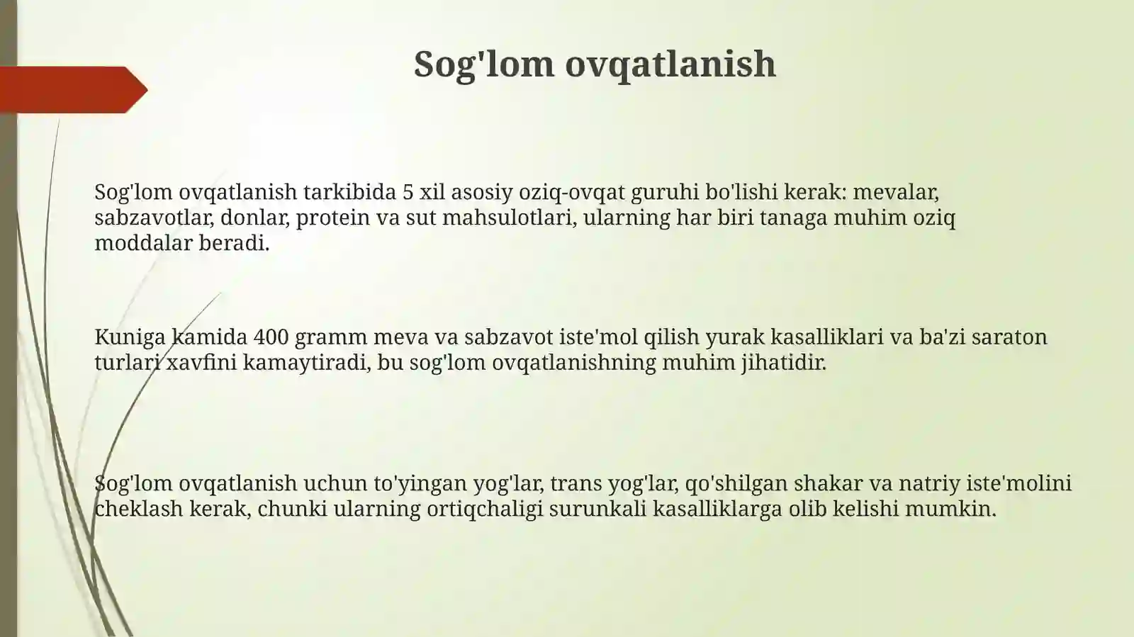Sog'lom ovqatlanish 3