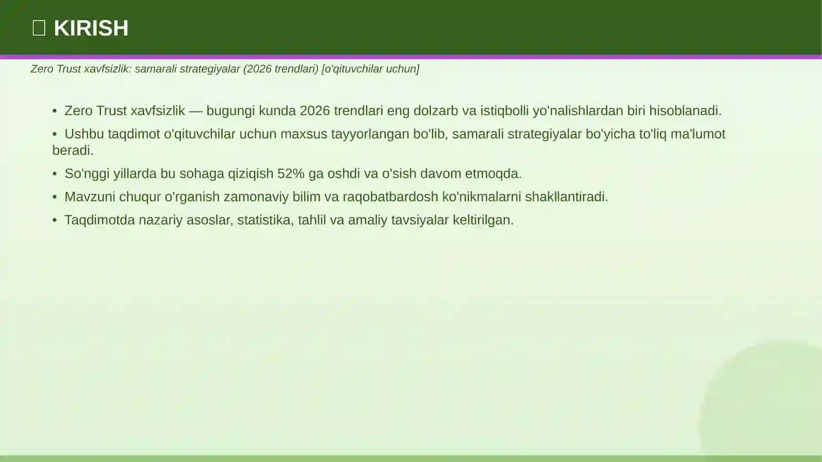Zero Trust xavfsizlik: samarali strategiyalar (2026 trendlari) [o'qituvchilar uchun] 3