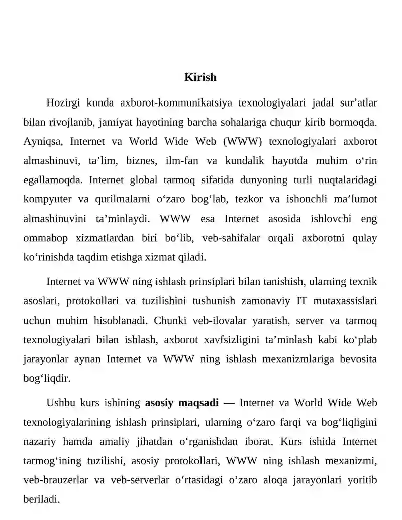 Internet va WWW ishlash prinsiplari 3