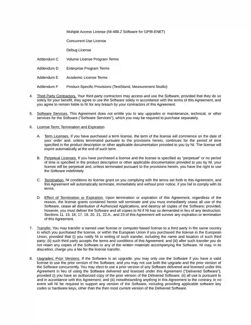 NATIONAL INSTRUMENTS SOFTWARE LICENSE AGREEMENT 3