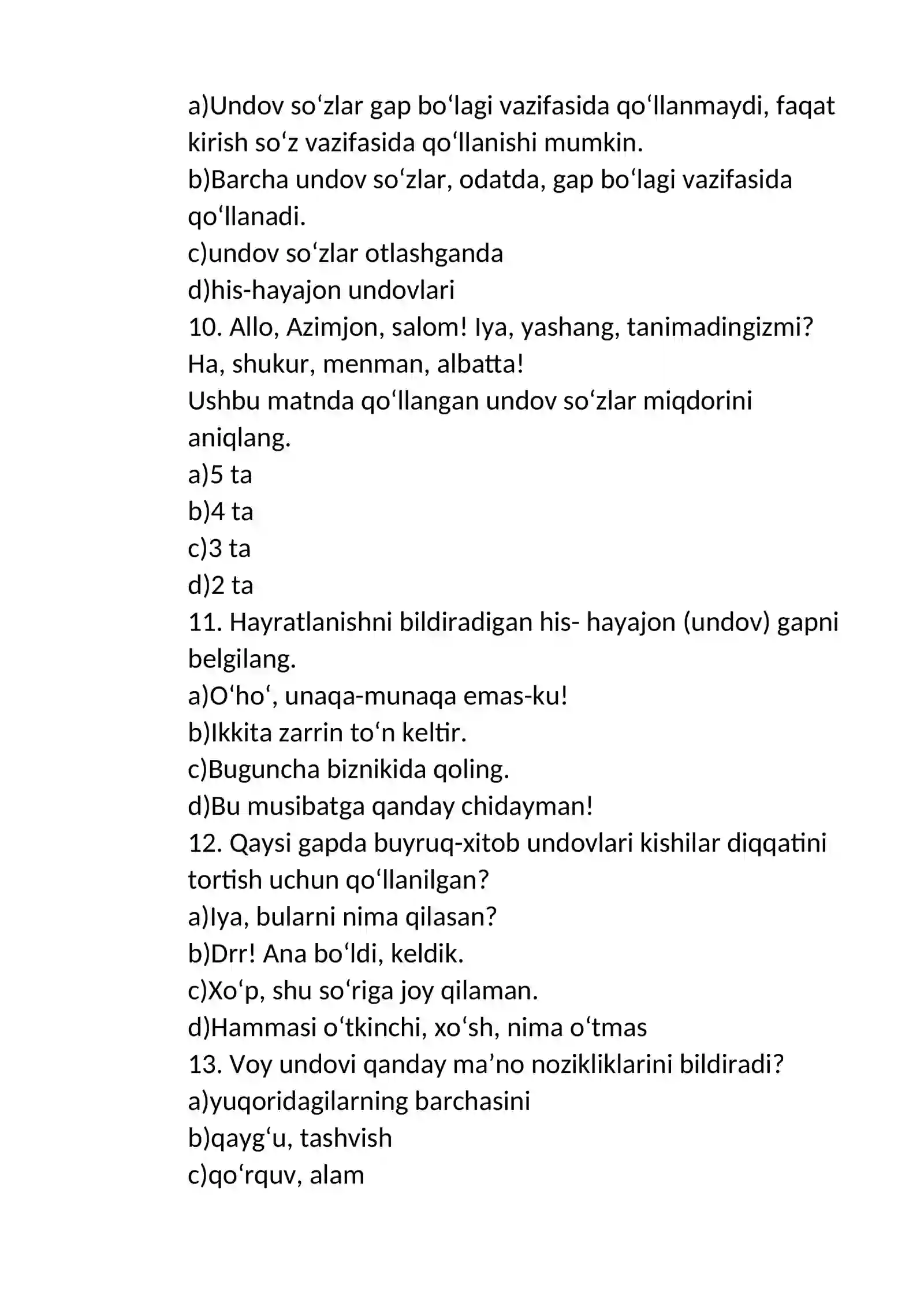 ALOHIDA OLINGAN SO’ZLAR 3