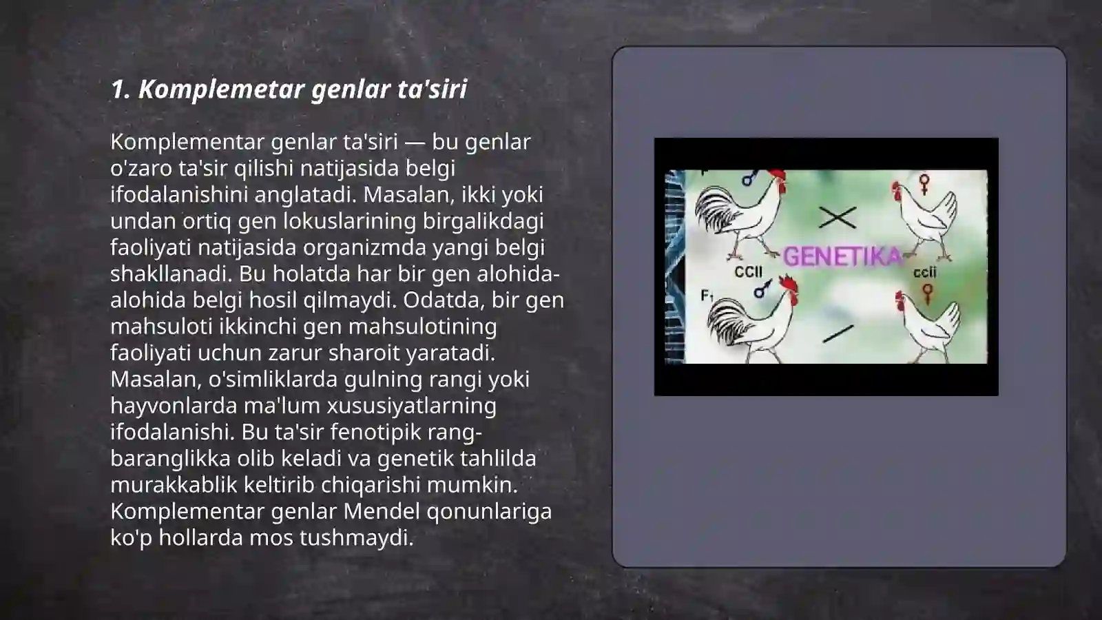 Komplementar genlar ta'siri 3