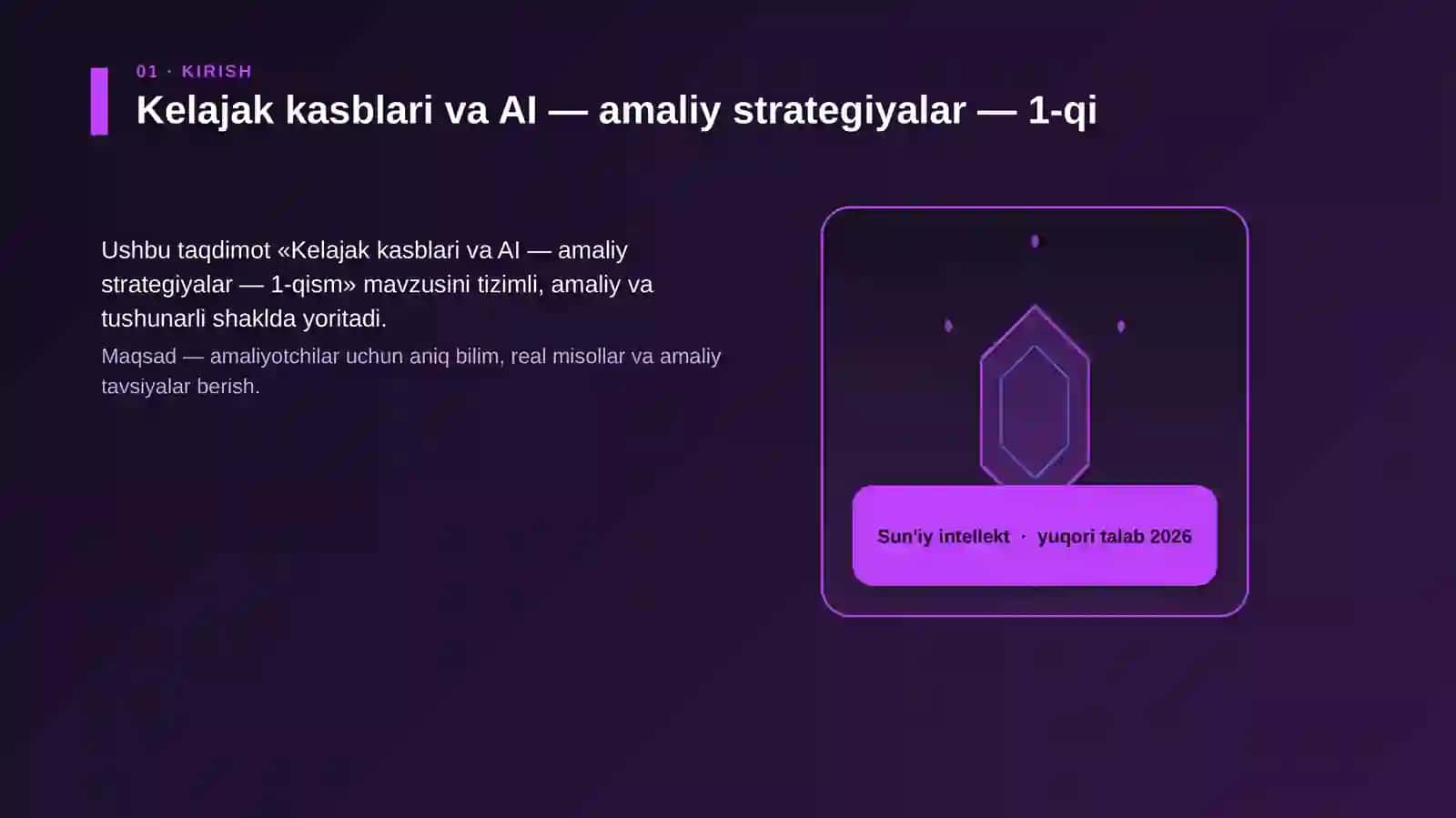 Kelajak kasblari va AI — amaliy strategiyalar — 1-qi 3