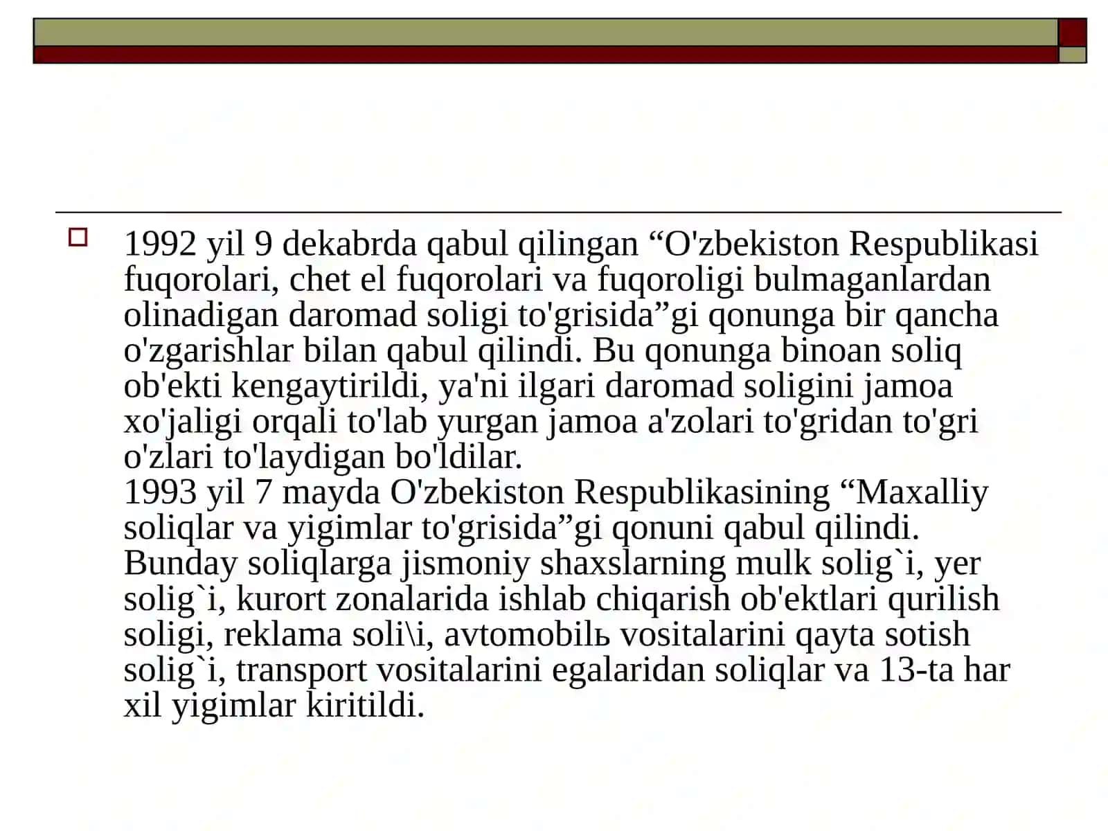 Soliq tizimi rivojlanishi 3
