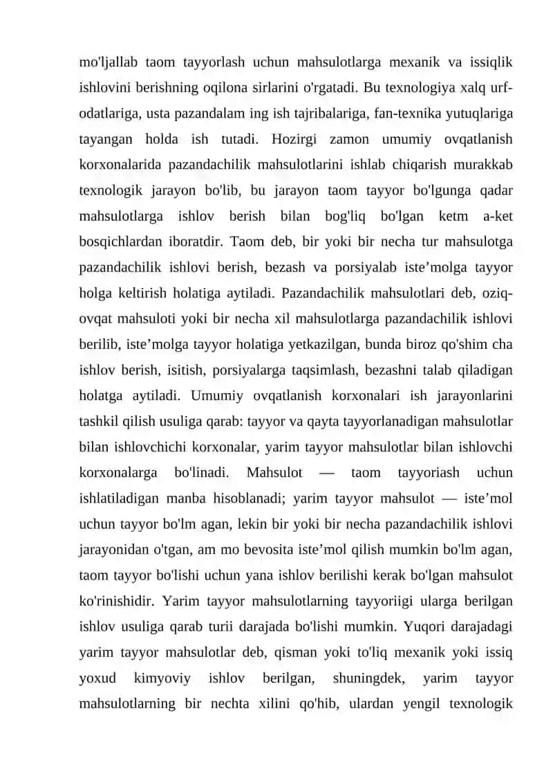 SUYUQ TAOMLAR TAYYORLASH JARAYONINI TEXNOLOGIYASI 3