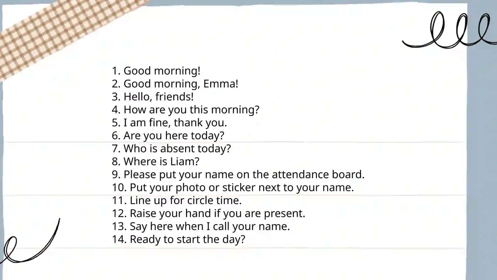 Classroom Language; Useful English Phrases for Preschool Teachers 3
