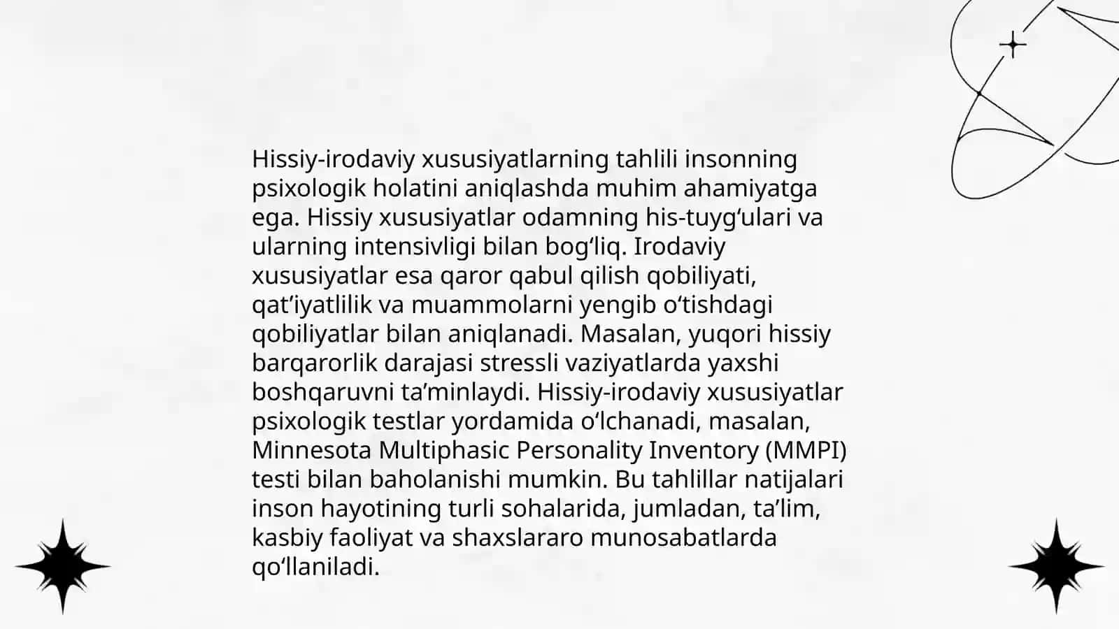 Hissiy irodaviy xususiyatlar 3