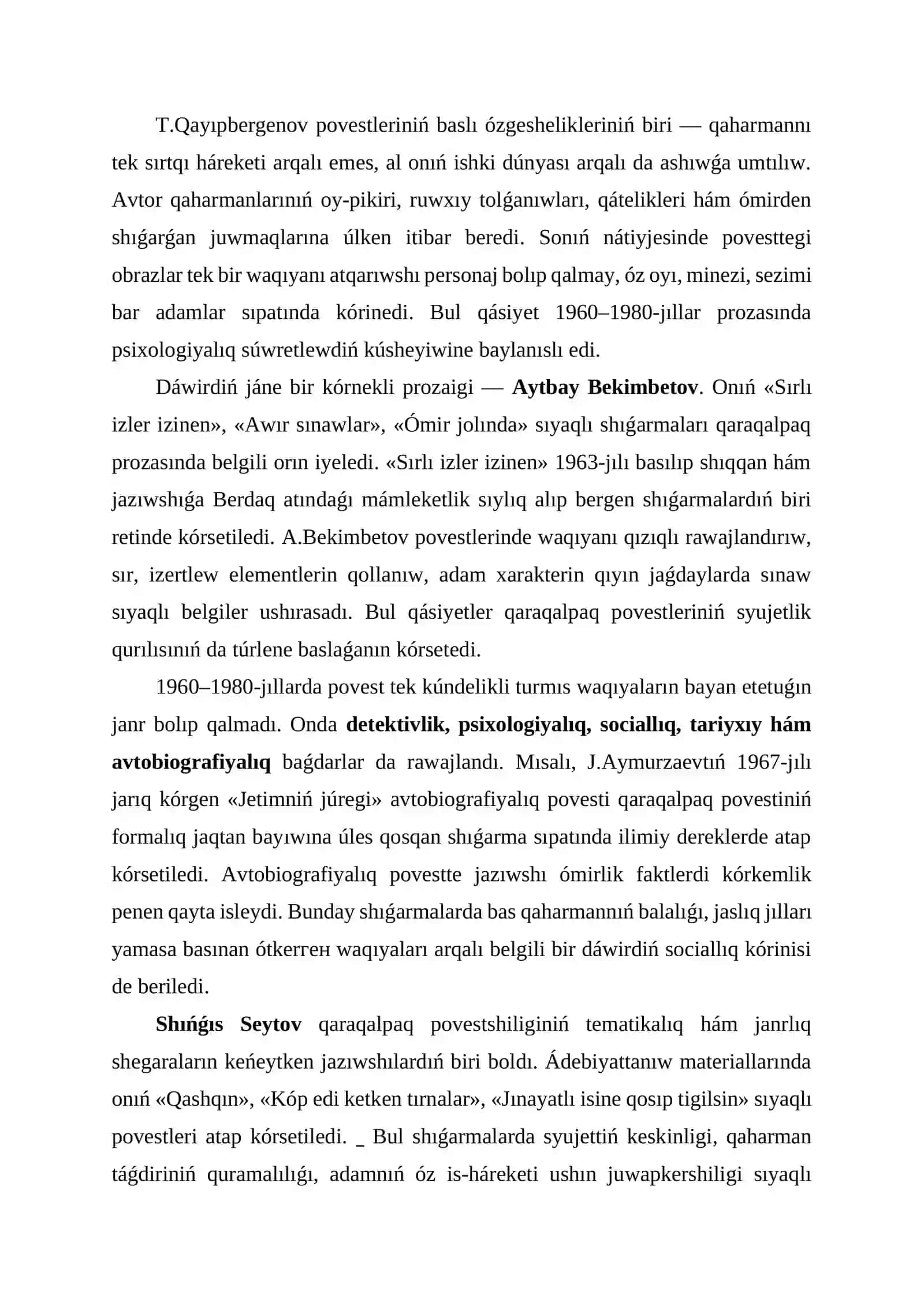 QARAQALPAQ POVESTLERI (G. Seytnazarov shıǵarmaları) 3