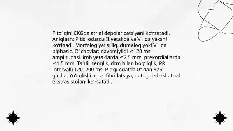 EKG yozuvidagi tishchalar, segment va intervallarni taxlil qilish qoidalari 3