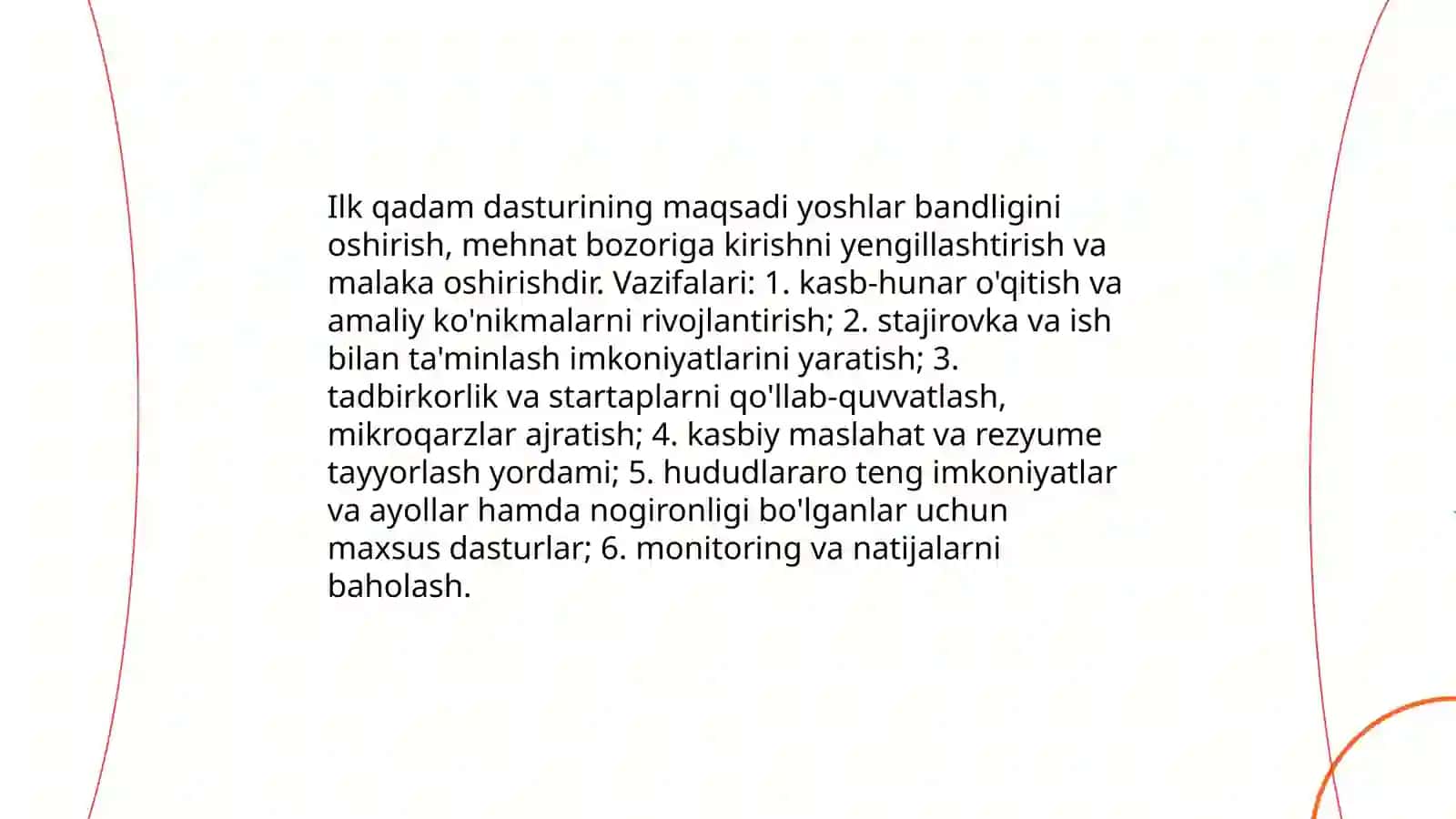 Ilk qadam dasturi taxlili 3