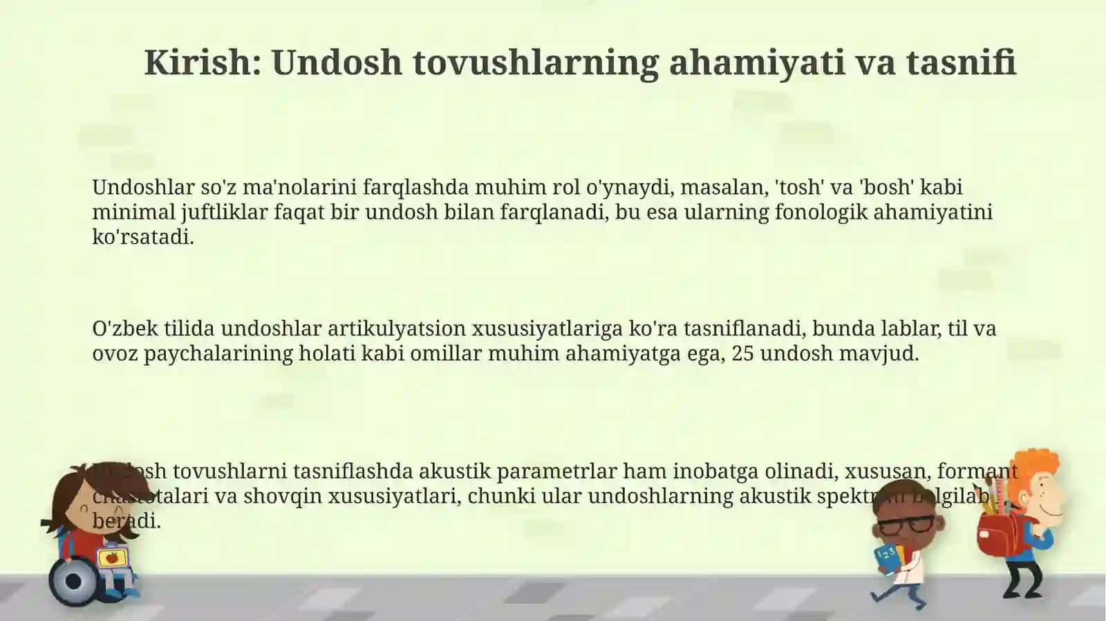 Undoshlar tasnifi 3