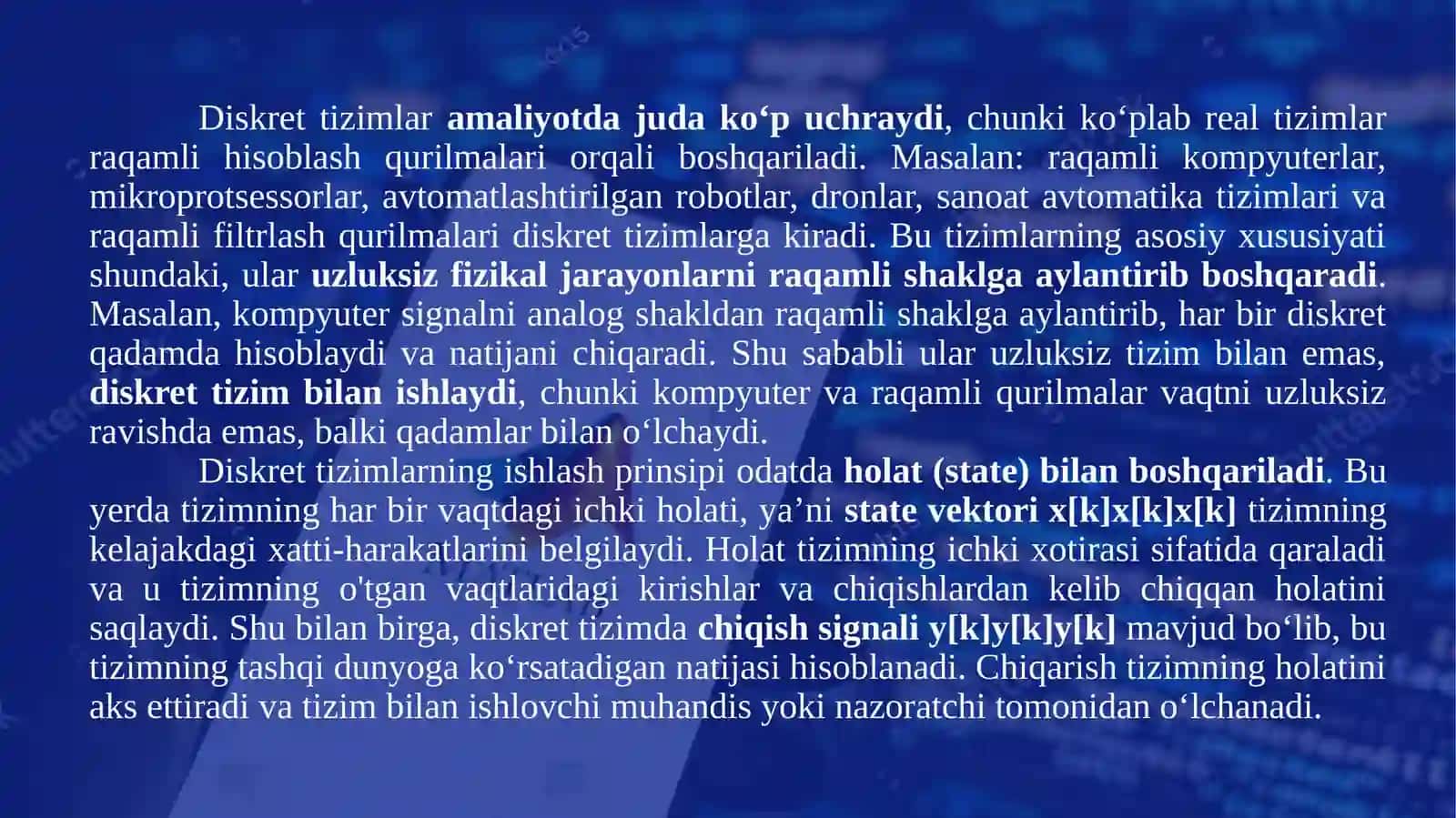 Diskret tizimlar kuzatilishi 3