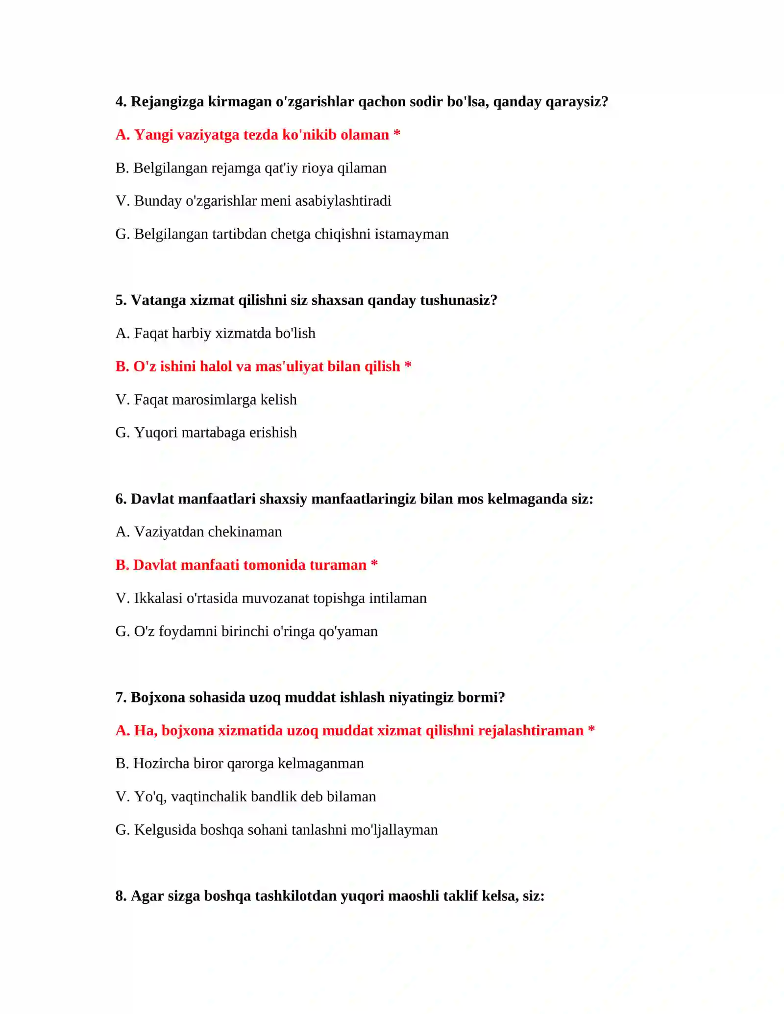 Bojxona IQ test bazasi 3