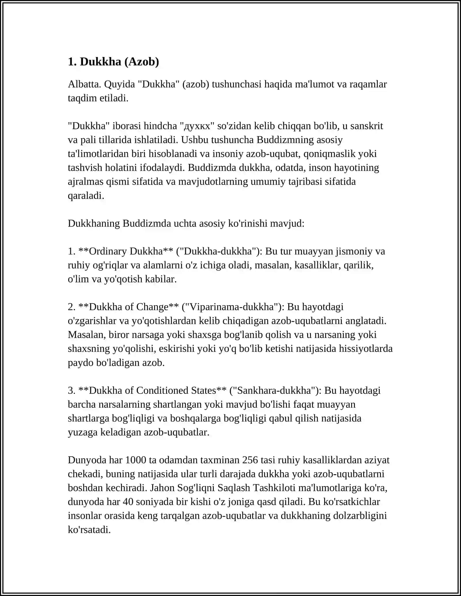 BUDDAVIYLIKDAGI TOʻRT HAQIQAT 3
