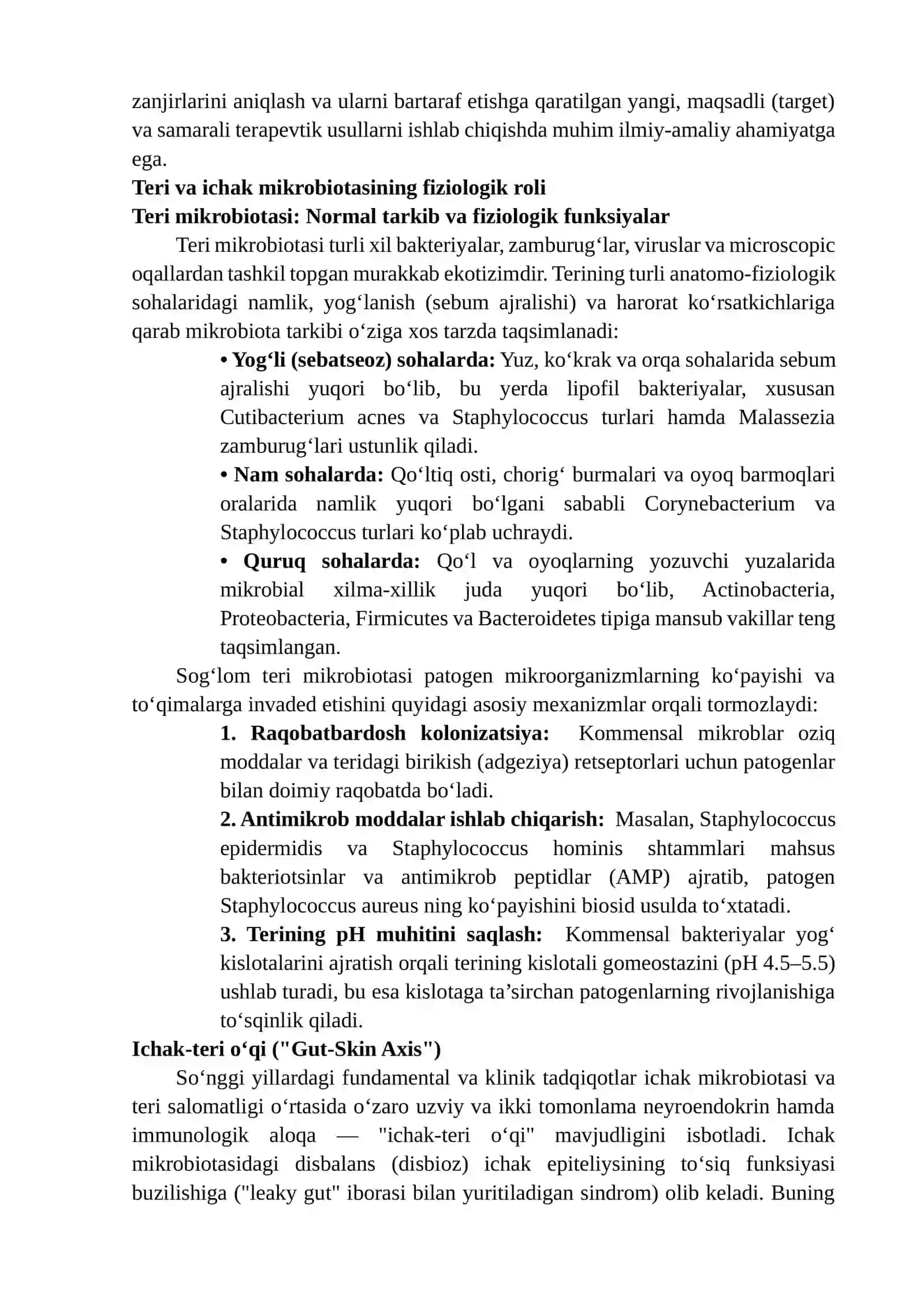 SURUNKALI TERI KASALLIKLARIDA MIKROBIOTA VA IMMUN TIZIM O‘ZARO TA’SIRINING MEXANIZMLARI 3