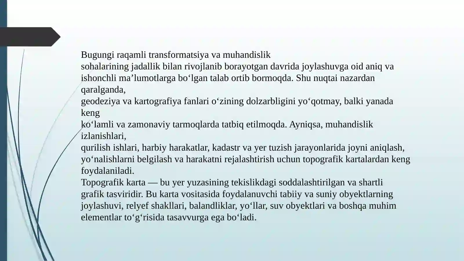 Topografik kartada oriyentirlash burchaklarini oʻlchash 3