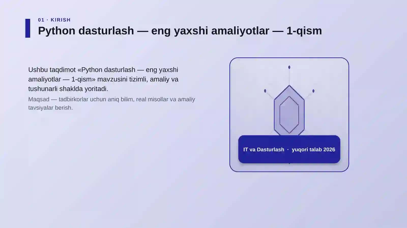 Python dasturlash — eng yaxshi amaliyotlar — 1-qism 3