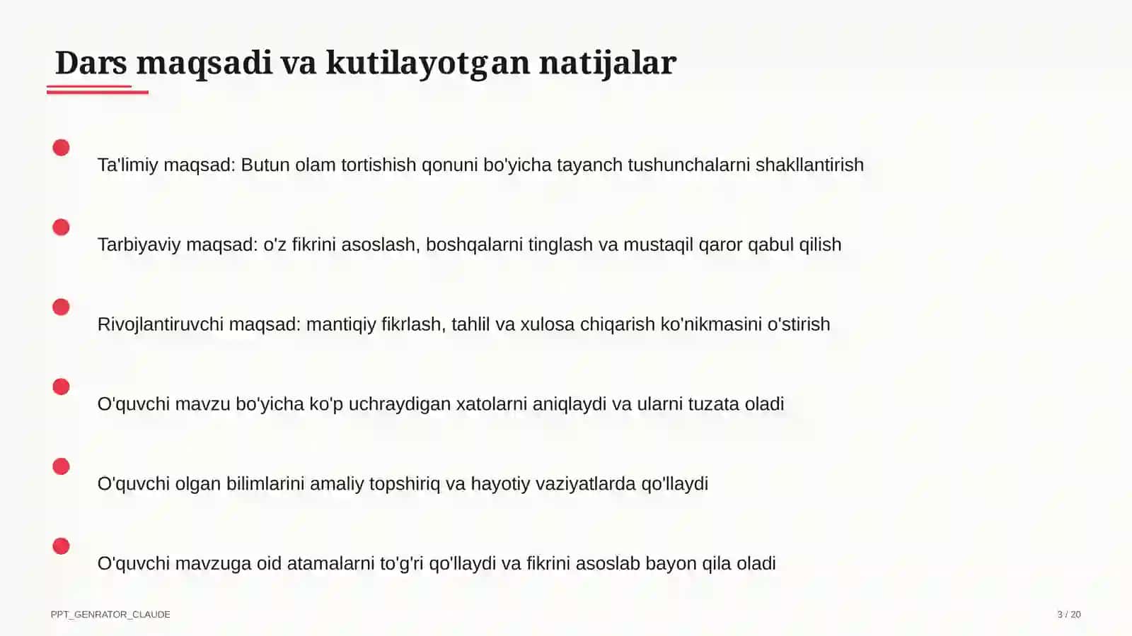 Butun olam tortishish qonuni (9-sinf) 3