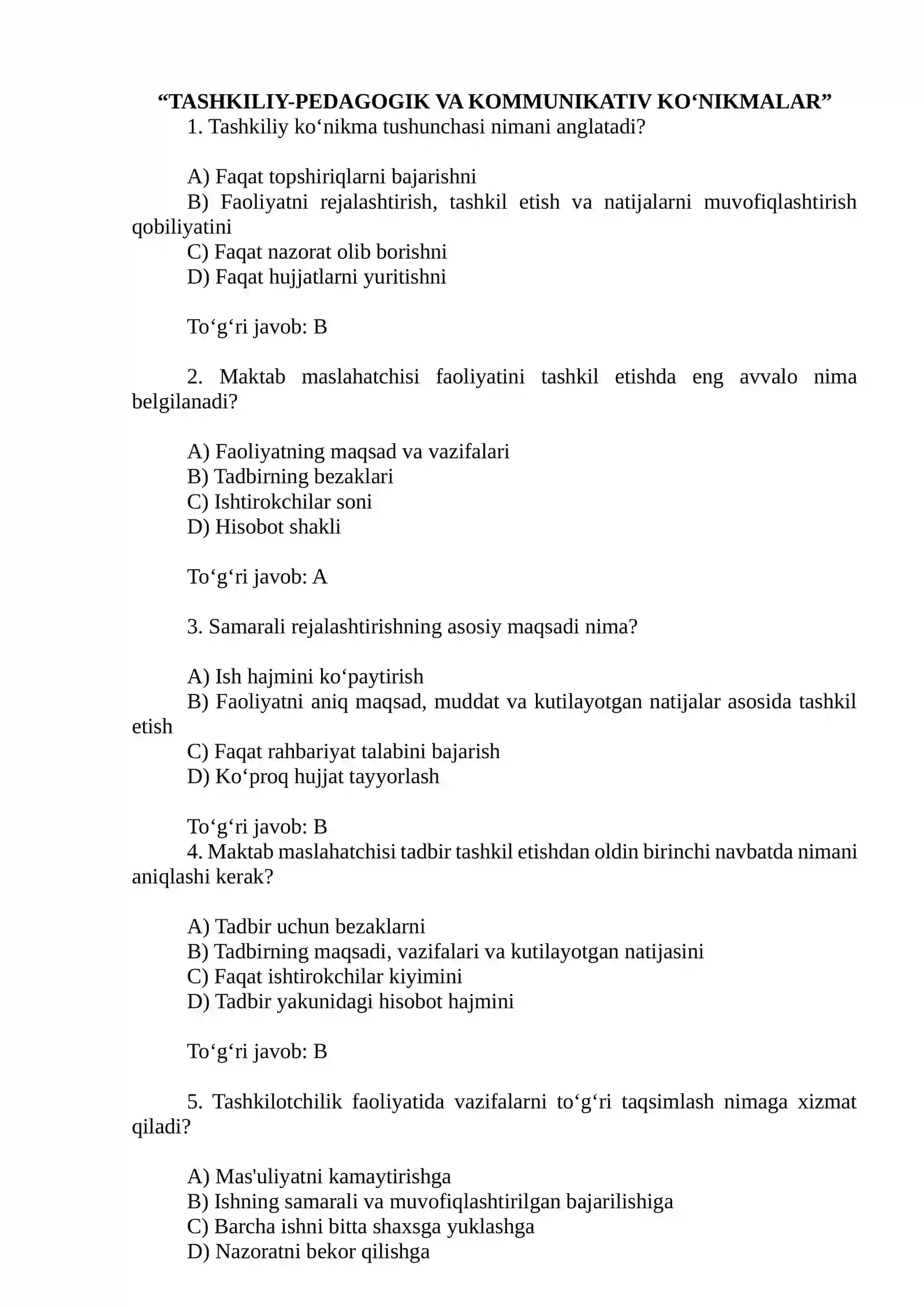 Maktab maslaxatchisi 1000 ta test 3