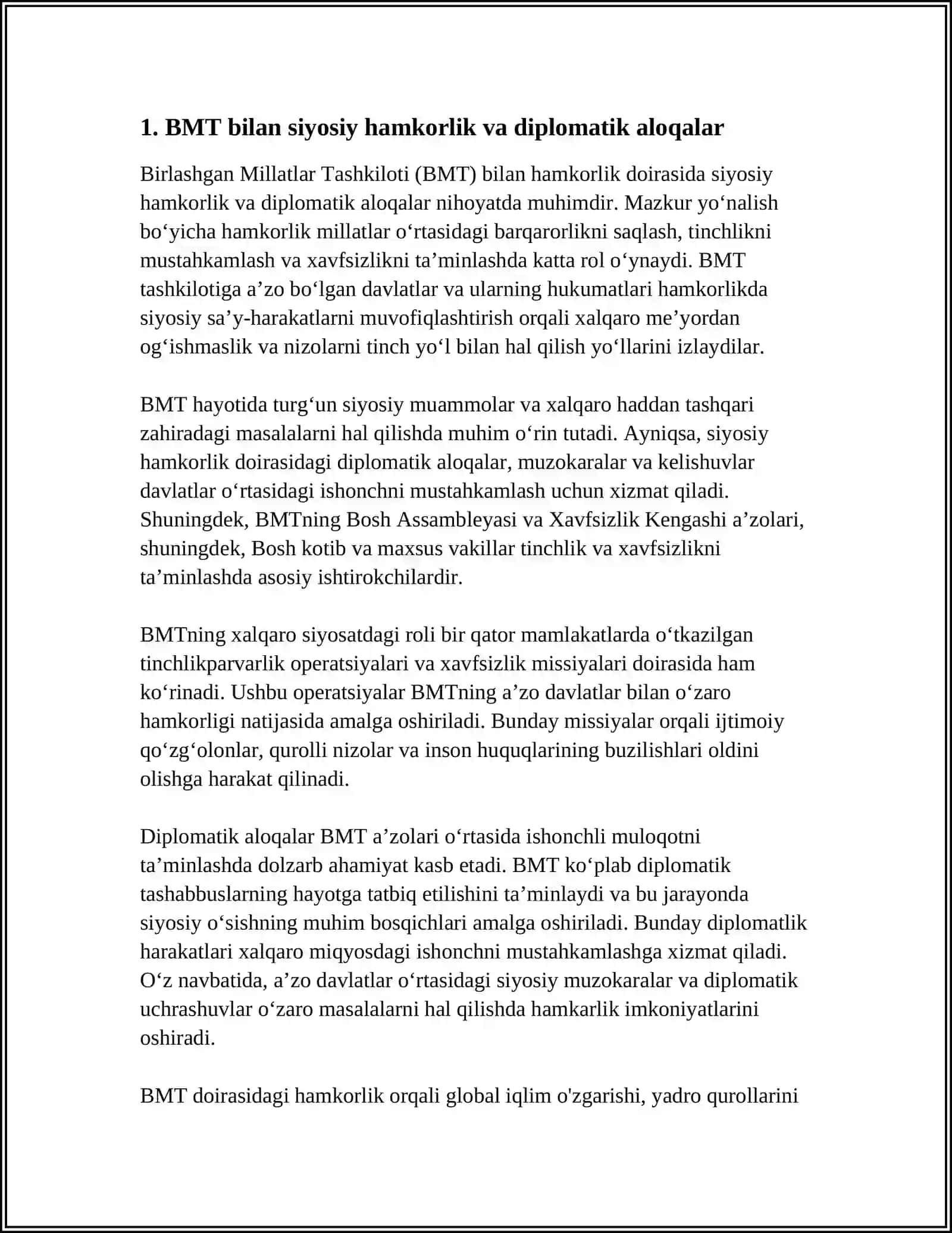 Birlashgan Millatlar Tashkiloti Bilan Hamkorlik 3