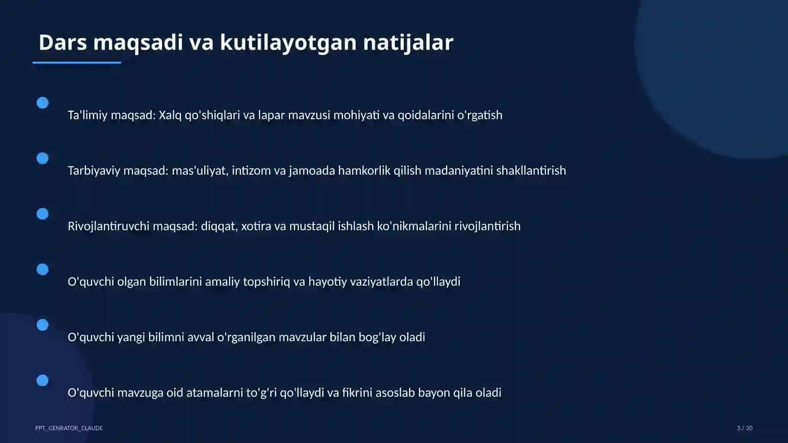 Xalq qo'shiqlari va lapar (3-sinf) 3