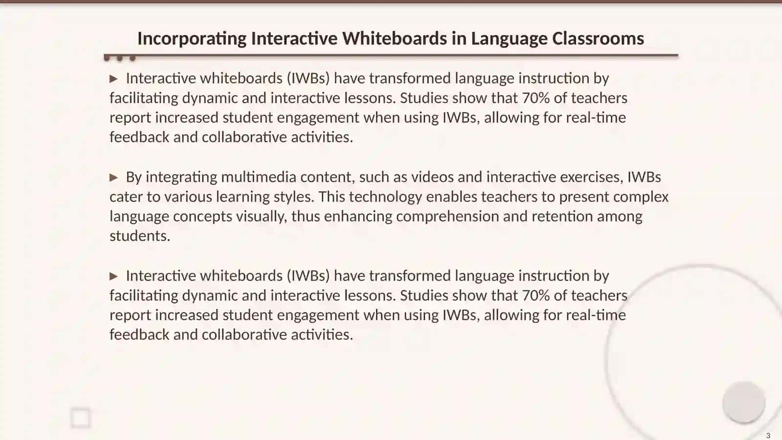 Interactive Whiteboards and Multimedia Resources for Language Instruction 3