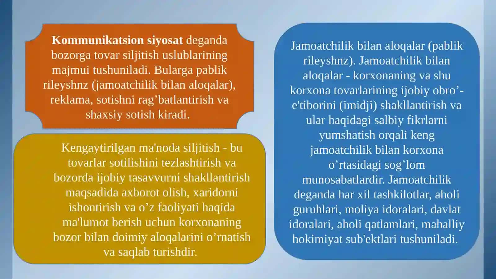 Menejment va marketing fanidan ta'lim 3