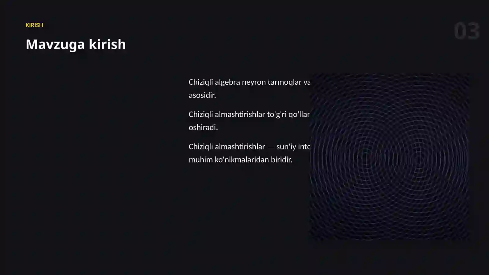 Chiziqli Algebra va AI 3