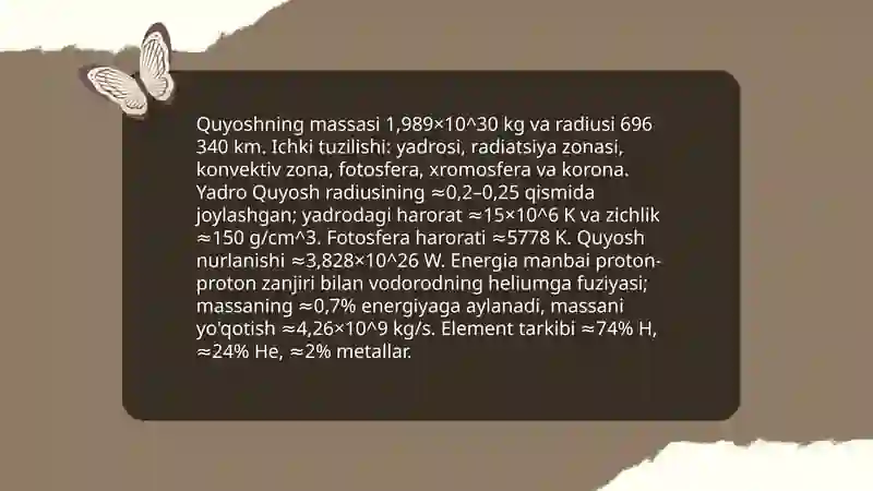 Quyosh sistemasi. Sayyoralar. Yerning shakli va harorati Idiyeva Ruxshona 3