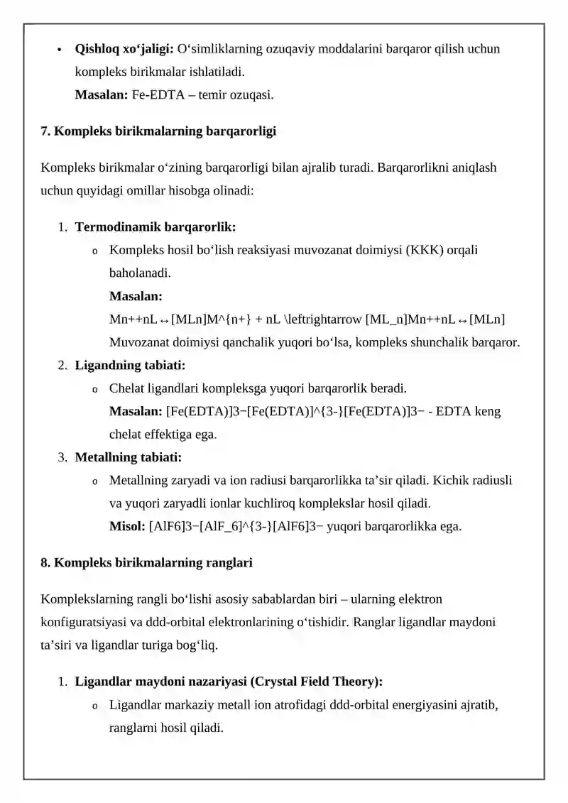 Kompleks birikmalar 3