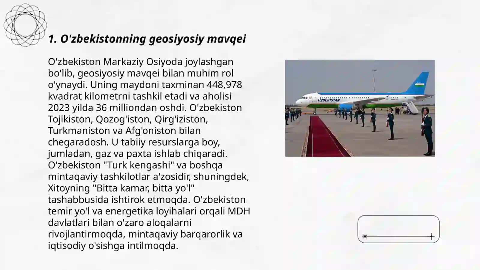 Oʼzbekistonning Markaziy Osiyoda tinchlik va va barqarorlikni taminlashdagi oʼrni 3