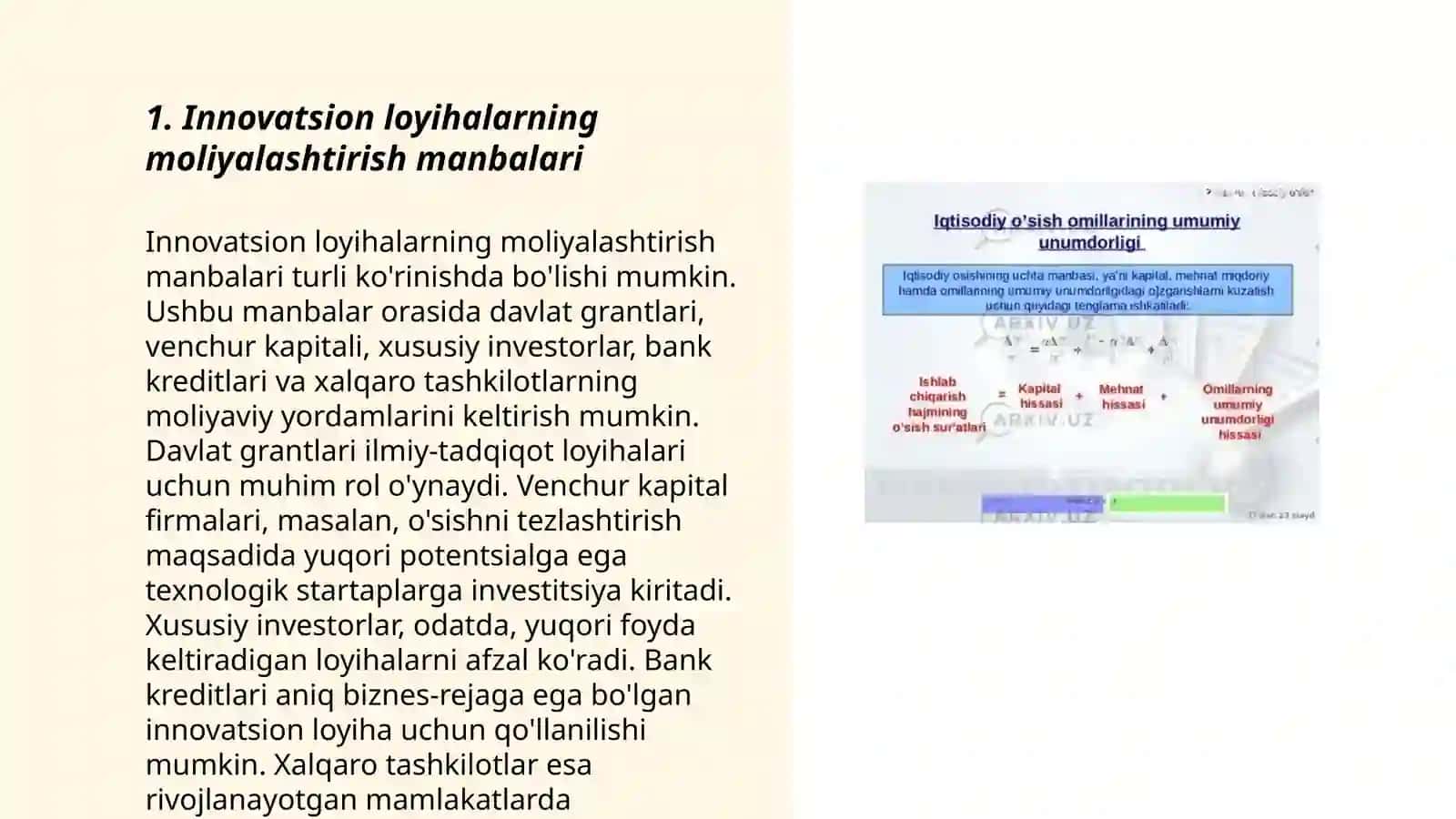 Innovatsion loyihalarni moliyalashtirish 3