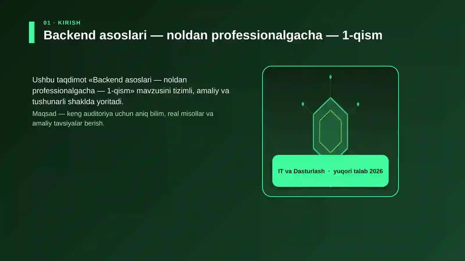 Backend asoslari — noldan professionalgacha — 1-qism 3