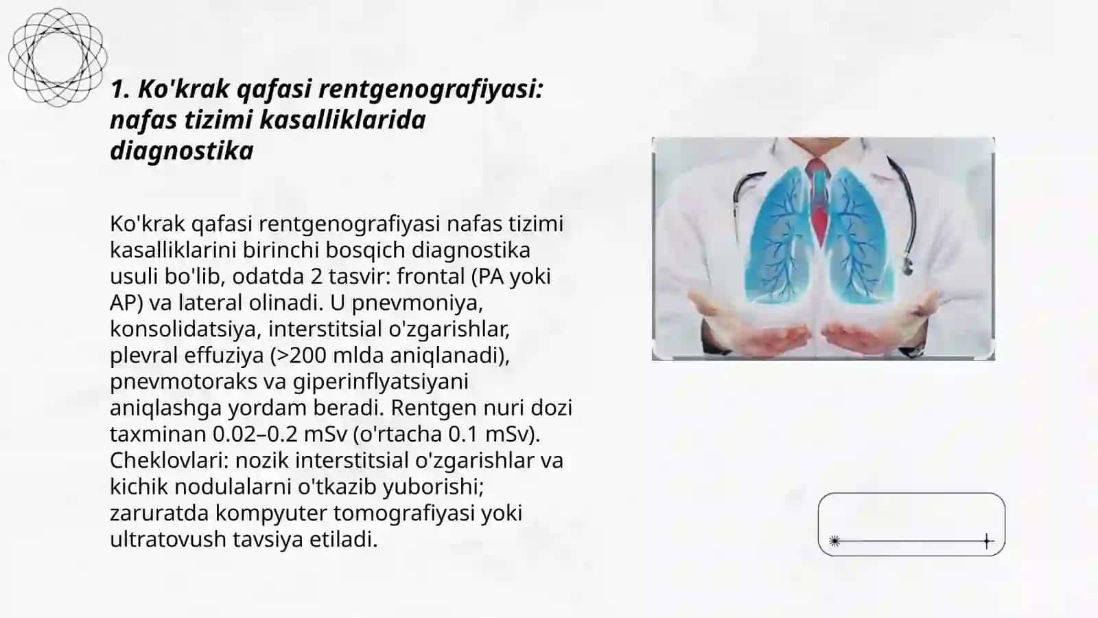 Nafas tizimi a'zolari kasalliklarida nur tashxisoti 3