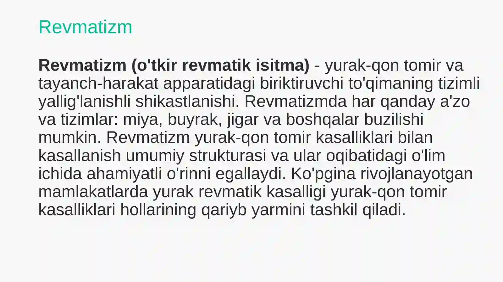 Revmatizm.Revmatik isitma to'liq 3