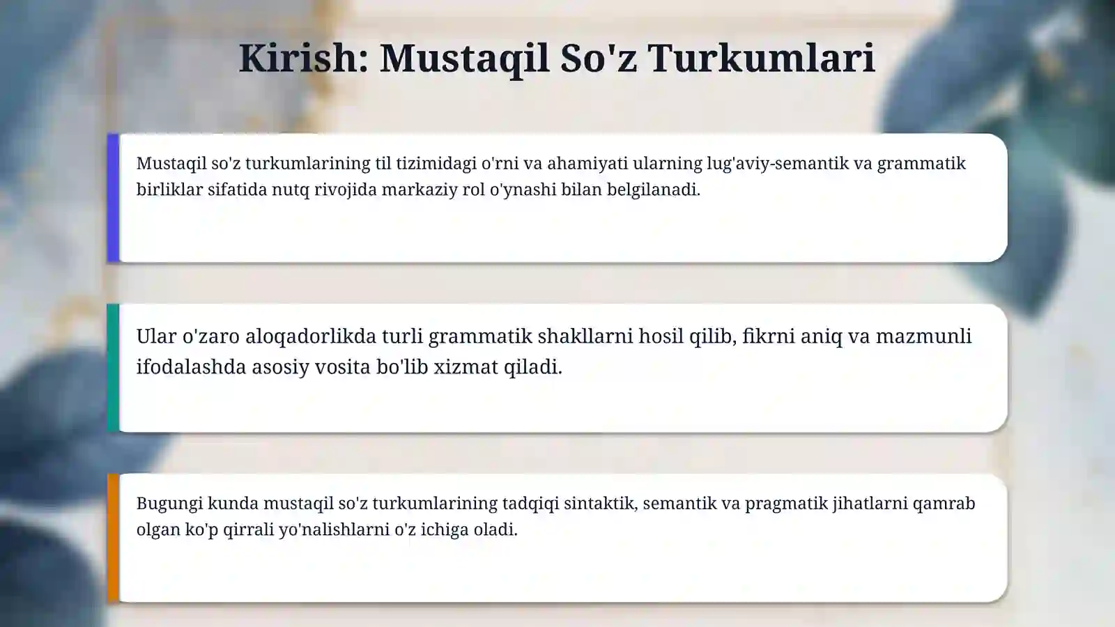 Mustaqil sôz turkumlari 3
