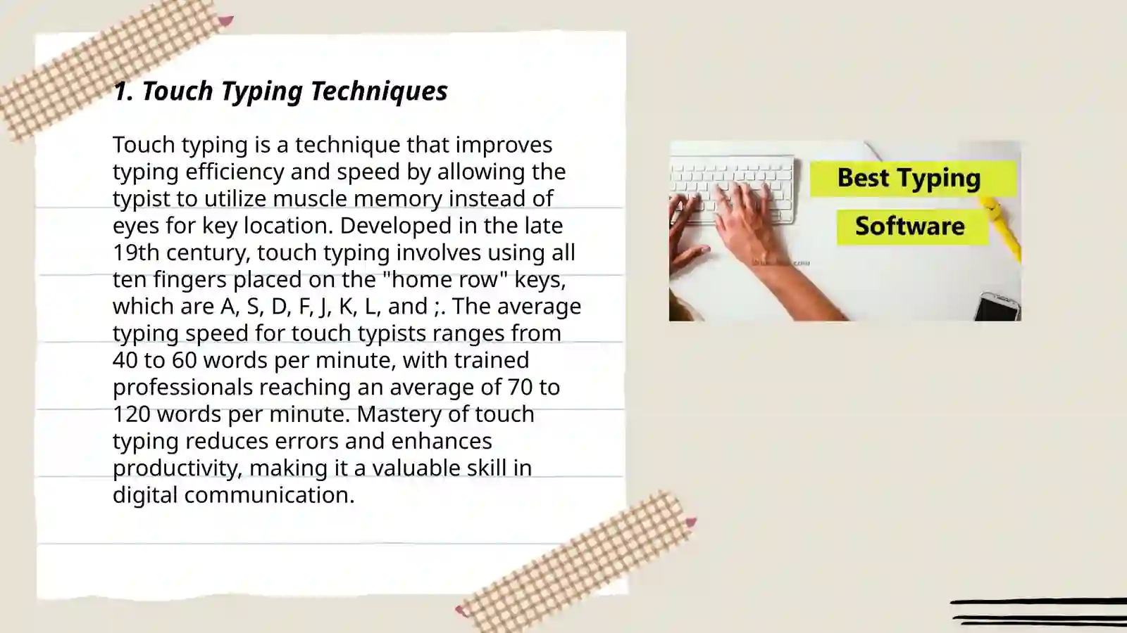 Touch Typing Techniques 3