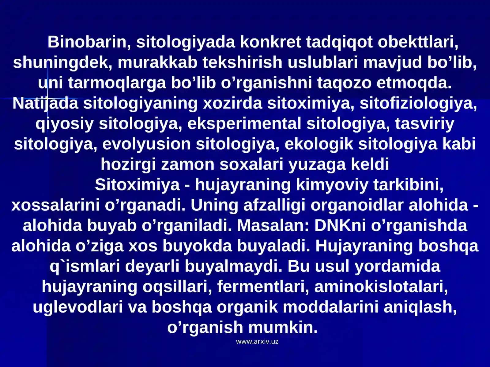 Sitologiya fanining qisqacha tarixi va boshqa fanlar bilan aloqasi 3