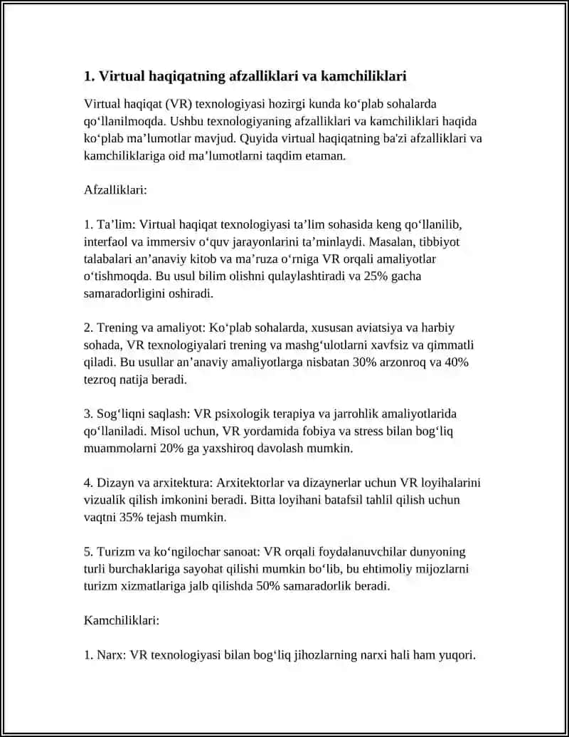 Virtual va Toʻldirilgan Reallik Texnologiyalari 3