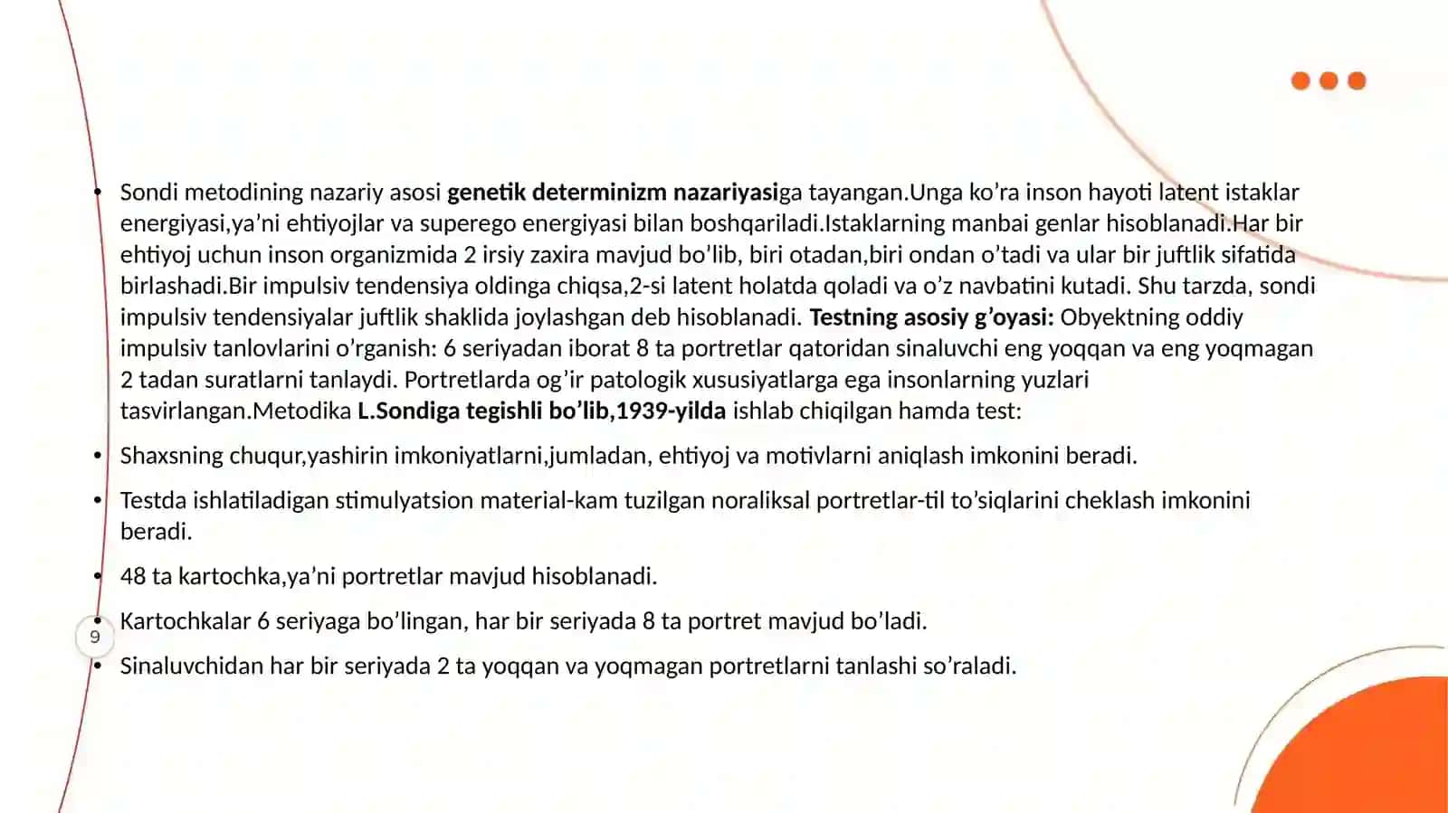 Interpretativ proektiv metodlar.Sondi testi. 3