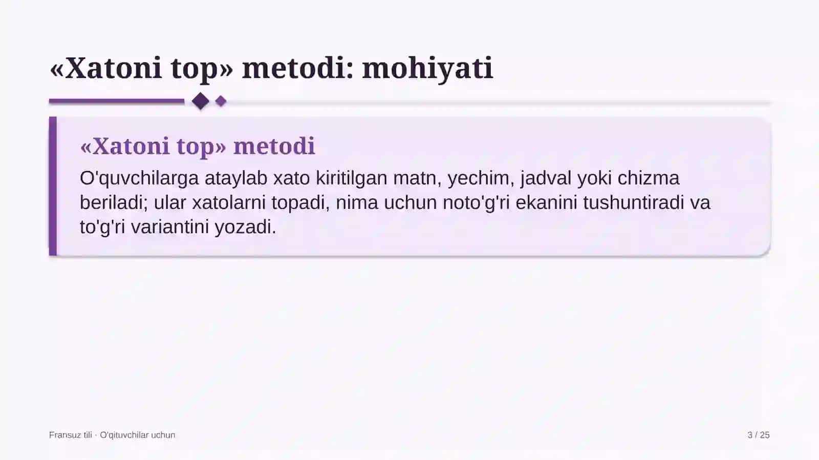 fransuz tili darslarida xatoni top metodidan foydalanish 9522 3