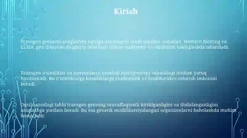 O'simliklar va Hayvonlarni Yaratish Bioinjeneriya 3