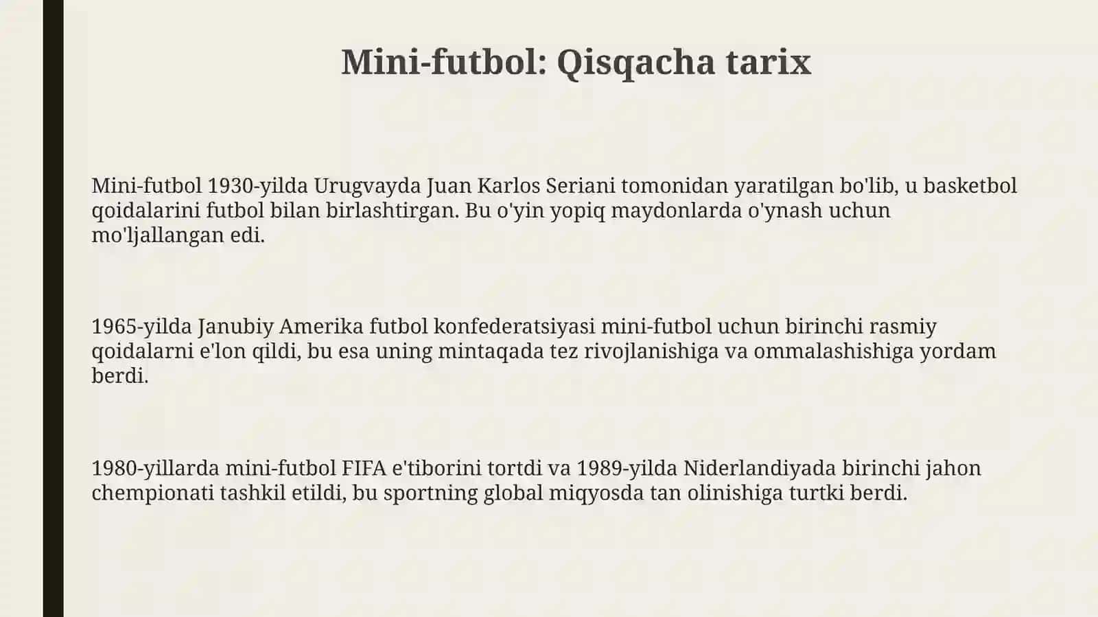 Sportoyinlari. Minifudboloʻyinitexnikasinioʻrganish 3