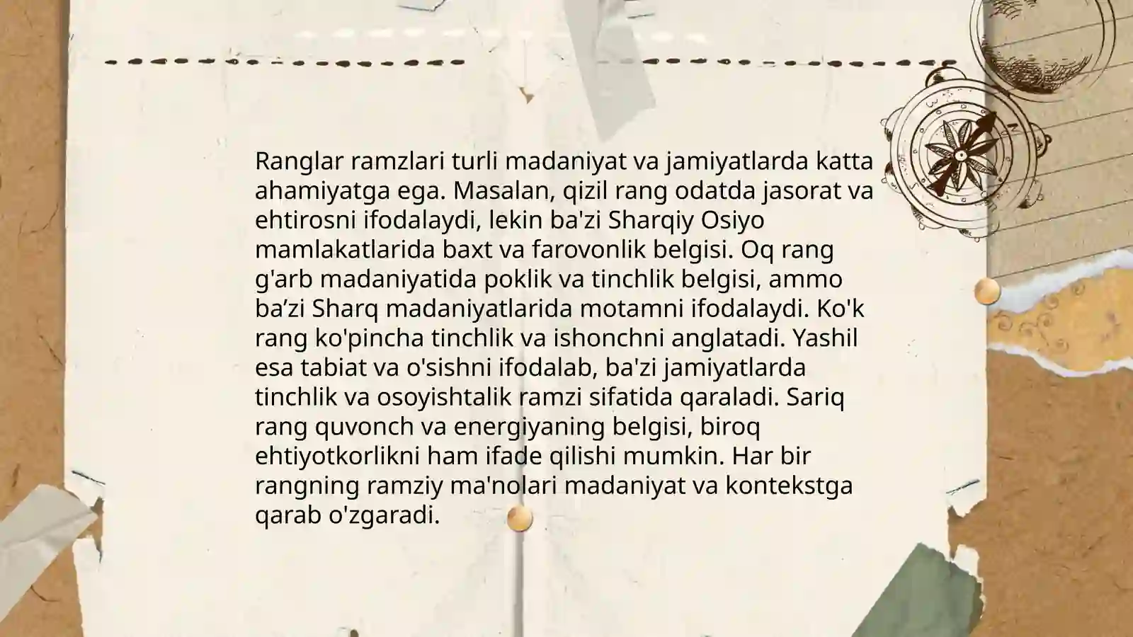 Ranglar va raqamlar ramzlari 3