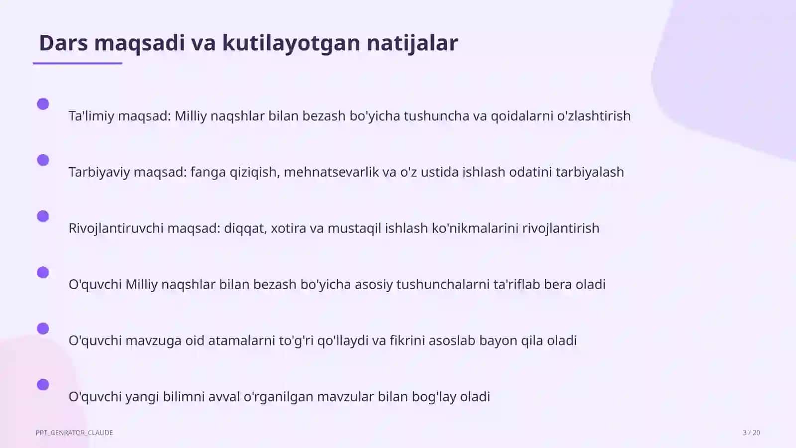 Milliy naqshlar bilan bezash (3-sinf) 3