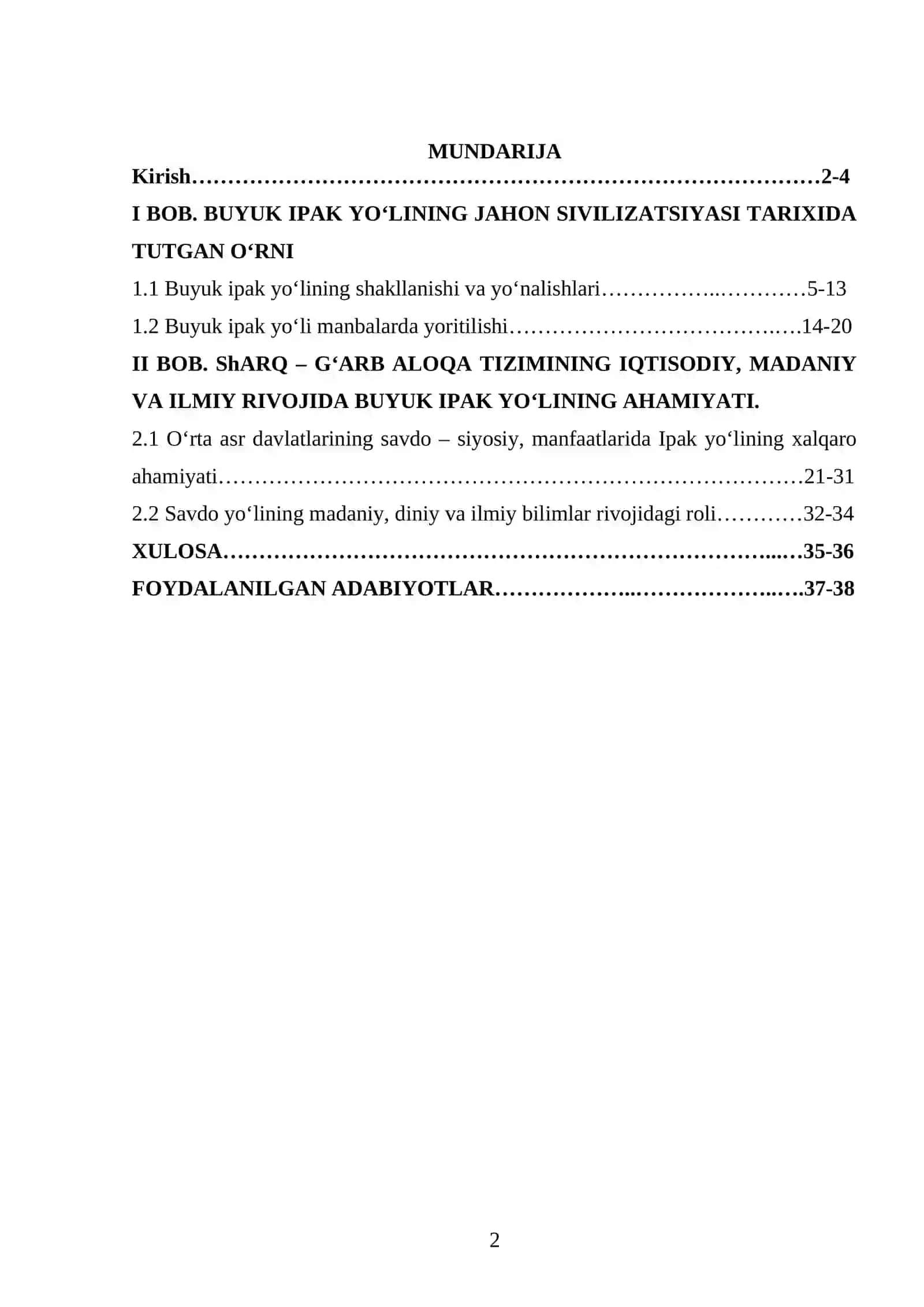 Ipak yo ‘lining o‘rta asrlardagi rivojI KURS ISHI 2026 YIL 3