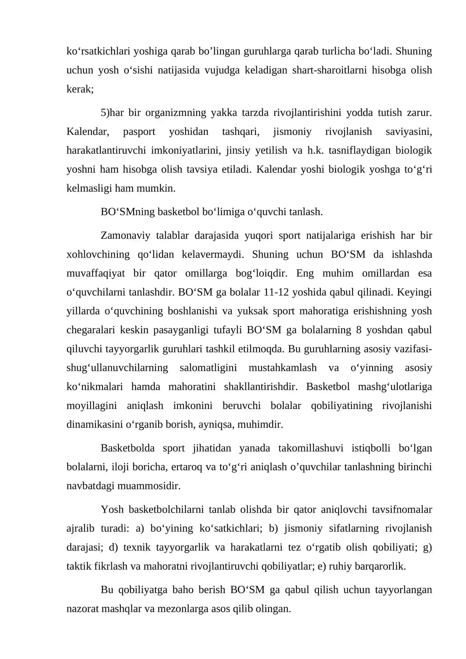 Yoshga qarab basketbol o‘yiniga o‘rgatish uslubiyatining xususiyatlari 3